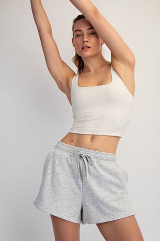 Myra French Terry Playful Shorts • Heather Grey