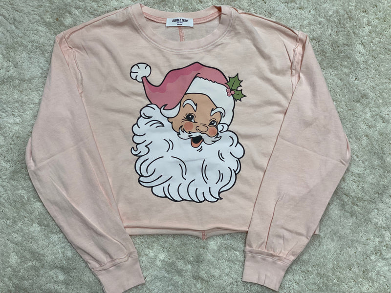 Vintage Santa Long Sleeve • Soft Pink
