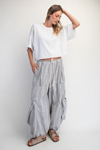 Sutton Low-Rise Parachute Pants • Natual/Denim