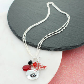 Georgia Logo Disc & Slogan Cluster Convertible Neckace