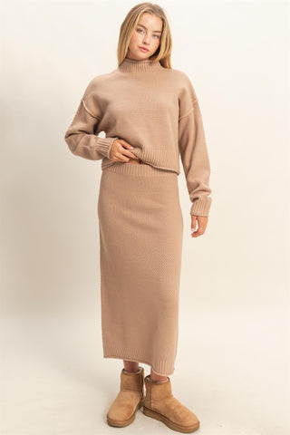 Stevie Sweater & Skirt Set • Dark Taupe