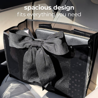 Midnight Black Bow Jelly Tote Bag