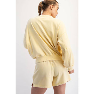 Lesli Mineral Washed French Terry Short Set • Sweet Corn