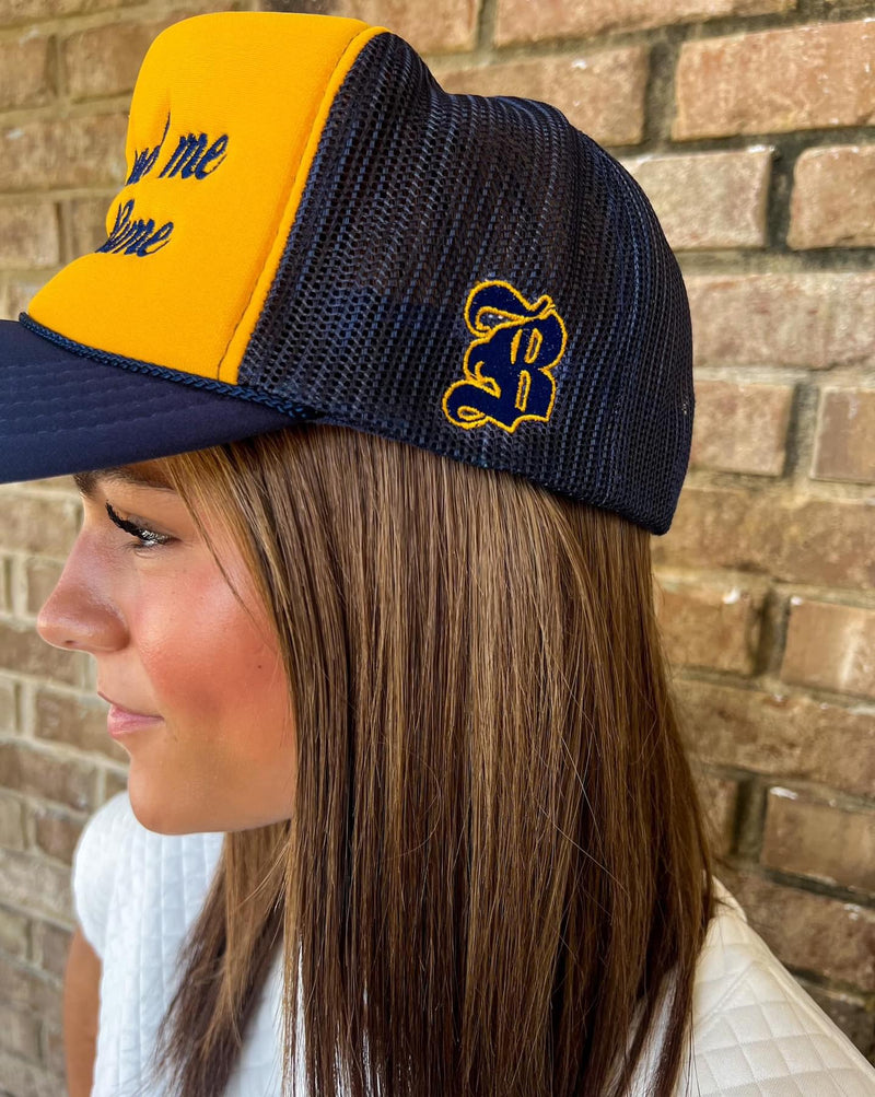 Halftime BHS Foam Trucker Hat • Vintage Blue and Gold