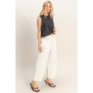 Harper Drawstring Jeans • White