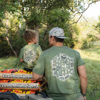 Youth Tee - Rad Dude Deer Camo - Heather Olive