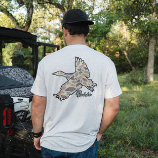 Short Sleeve Tee - Flying Pintail Camo Duck - Oatmeal