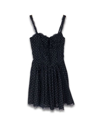Polka Dot Tank Top Mini Dress • Black
