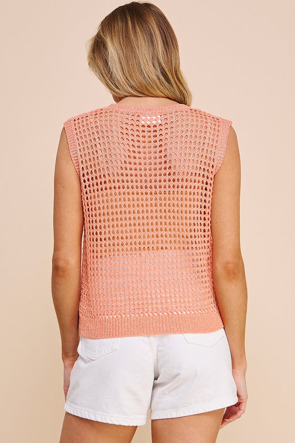 Rae Crochet Tank • Peach Gold