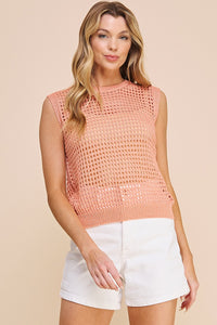 Rae Crochet Tank • Peach Gold