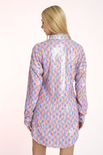 Life Of the Party Sequin Shirt Dress • Multi