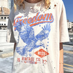Freedom 1976 Vintage Eagle Graphic Tee • Khaki