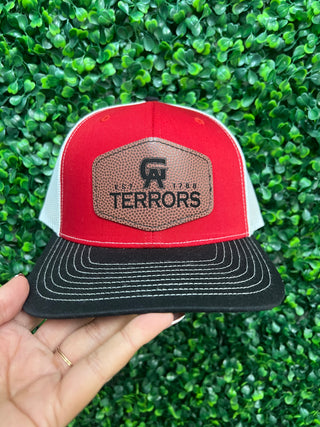 Terrors Leather Patch Hat • Red + Black