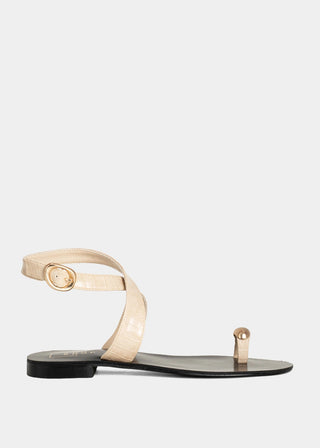 Barcelona Ankle Strap Sandal • Beige