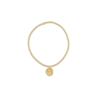 Extends Classic Gold 2mm Bead Bracelet • Inspire Love Small Charm