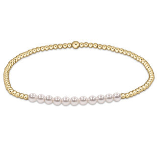Gold Bliss 2mm Bead Bracelet • Pearl