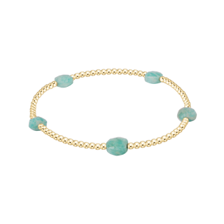 Admire Small Gem 2mm Gold Bracelet • Amazonite