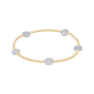 Admire Small Gem 2mm Gold Bracelet • Aquamarine