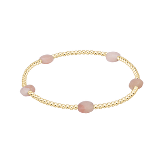Admire Small Gem 2mm Gold Bracelet • Pink Opal