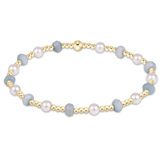 Extends Sincerity Gemstone & Pearl 4mm Bracelet • Aquarmarine