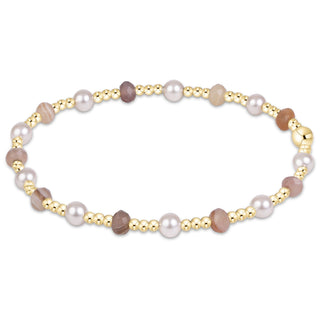 Sincerity Gemstone & Pearl 4mm Bracelet • Botswana Agate