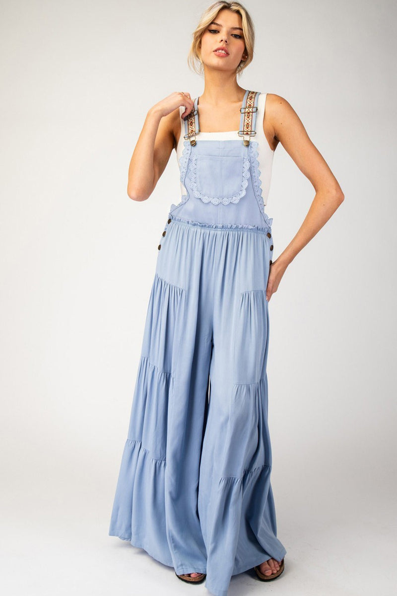 Cover Me In Tiered Jumpsuit • Denim