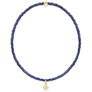 Hope Classic Navy Bracelet • Signature Cross Small Gold Charm