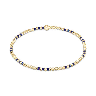 Hope Joy Pattern 2mm Bead Bracelet • Blue Metallic