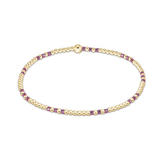 Hope Joy Pattern 2mm Bead Bracelet • Pink Metallic