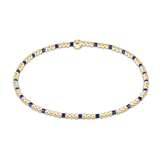 Hope Sincerity Pattern 2mm Bead Bracelet • Blue Metallic