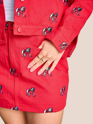 The Tailgate Twill Mini Skirt • Georgia