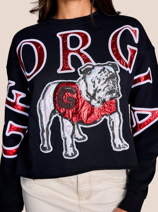 The Stadium Sequin Crewneck • Georgia