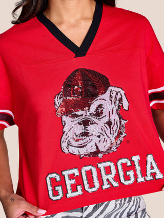 The Blitz Sequin Jersey Tee • Georgia