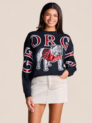 The Stadium Sequin Crewneck • Georgia