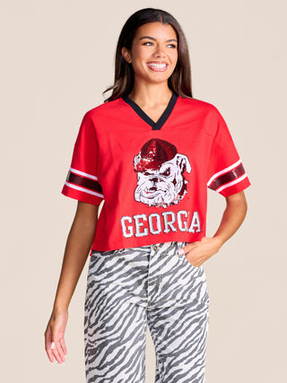 The Blitz Sequin Jersey Tee • Georgia