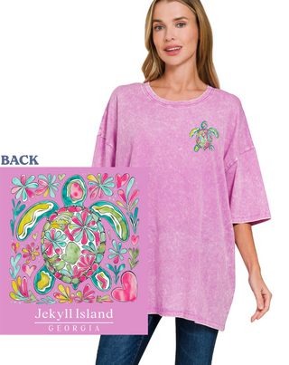 Mosaic Turtle Jekyll Island Tee • Bright Mauve