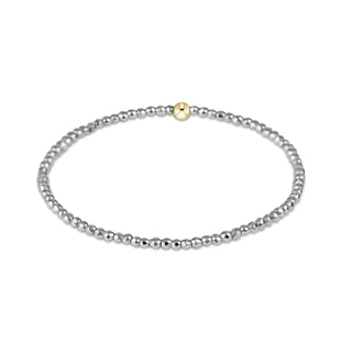 Extends Silver Faceted Hematite 2mm Bead Bracelet