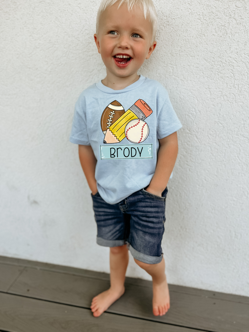 Toddler • Personalized Sports Pencil Tee