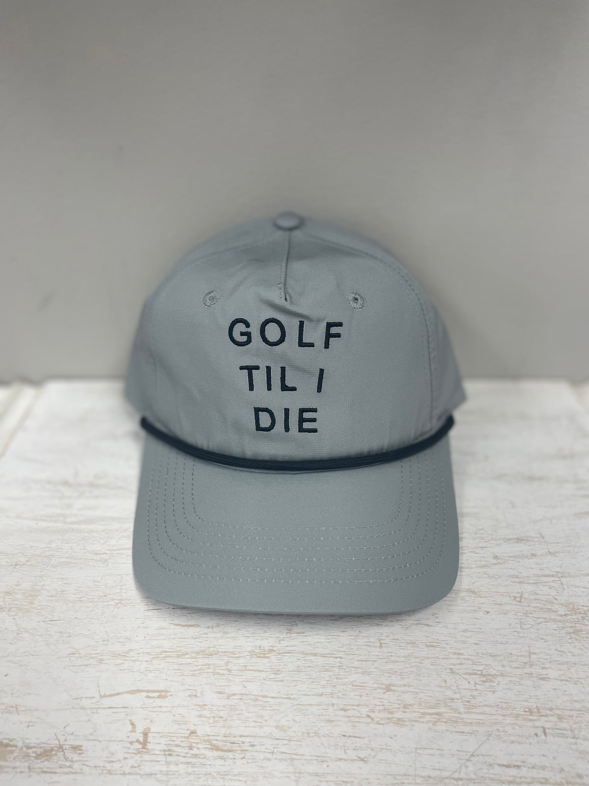 Golf Til I Die 5 Panel Performance Hat • Gray