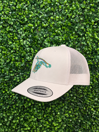 Embroidered Neon Duck Hat • White