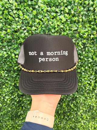 Not a Morning Person Trucker Hat • Black