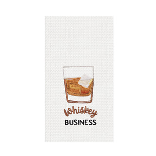 Whiskey Business Waffle Weave Kitchen Towel