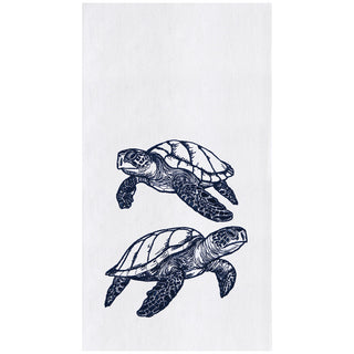 Blue Sea Turtles Flour Sack Kitchen Towel