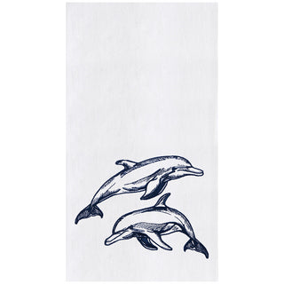 Blue Dolphins Flour Sack Kitchen Towel