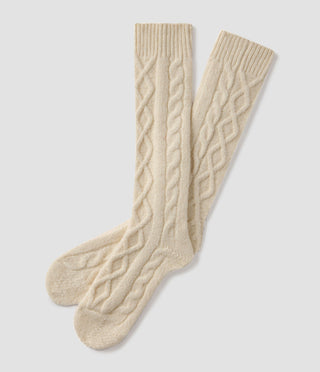 Cable Knit Socks - Parchment