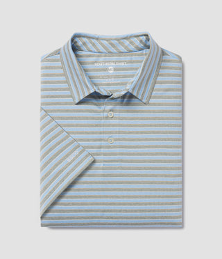 Cahaba Heather Stripe Polo - Ridgeway