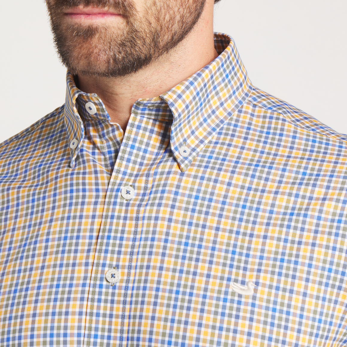 Baker Performance Gingham Dress Shirt • Blue & Field Khaki