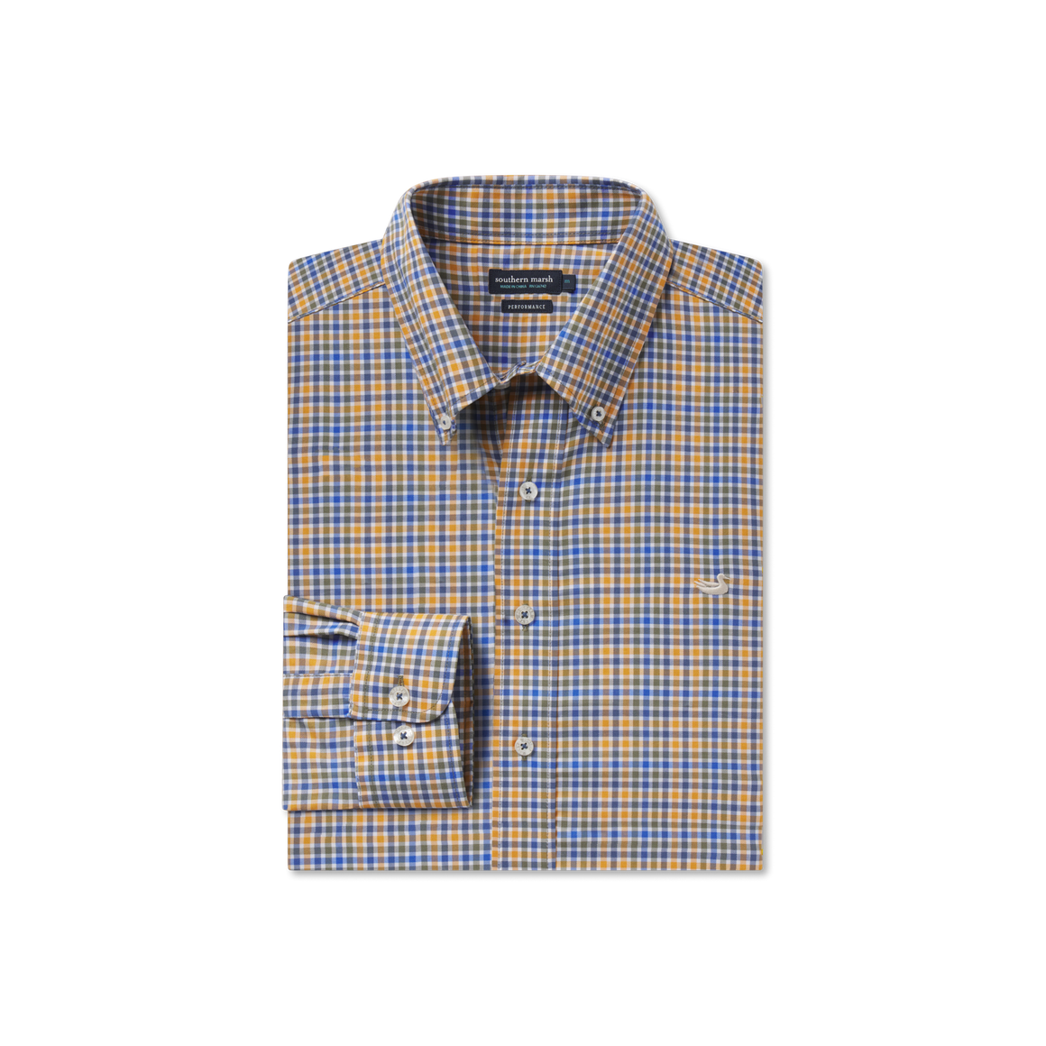 Baker Performance Gingham Dress Shirt • Blue & Field Khaki