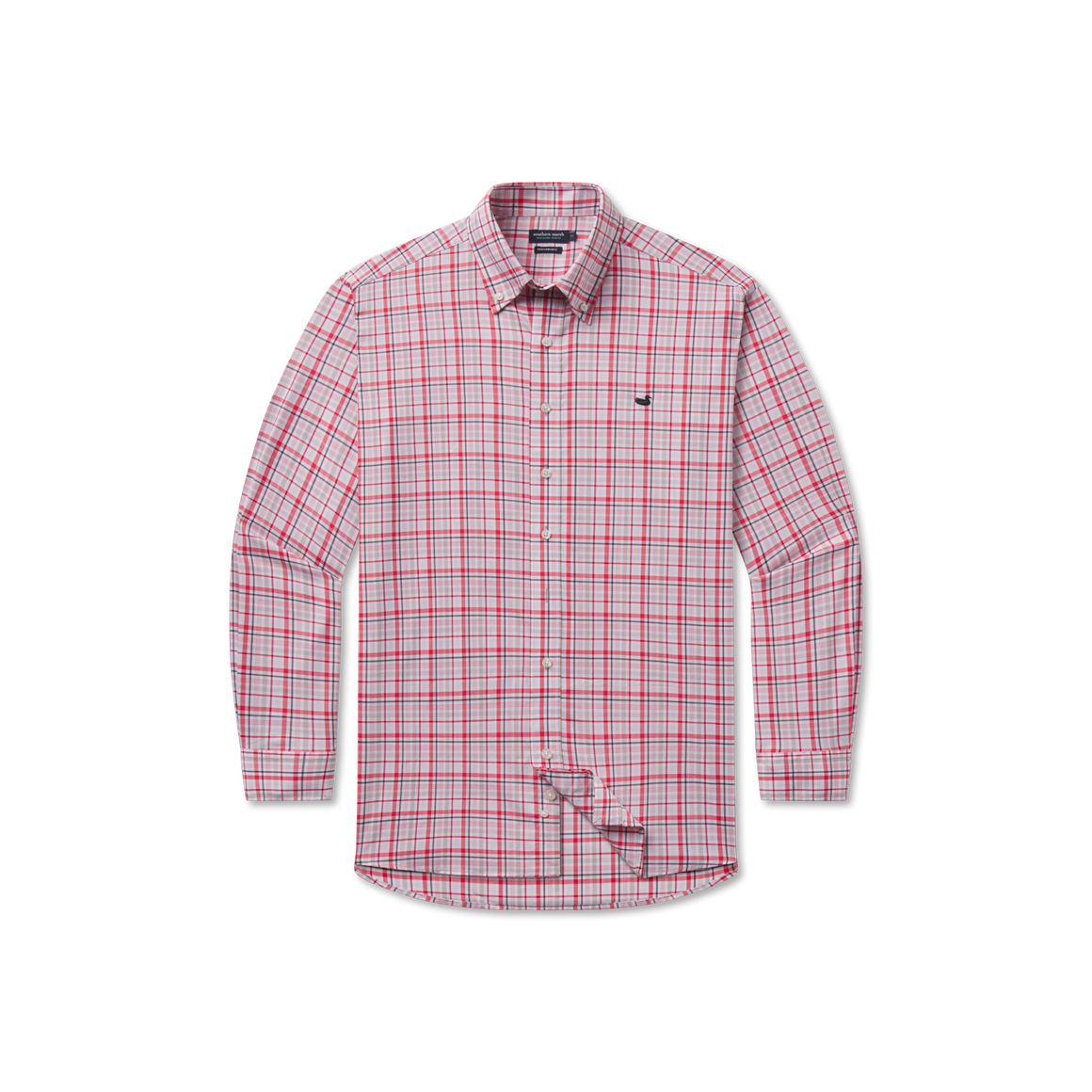 Van Buren Performance Grid Dress Shirt • Crimson & Light Gray