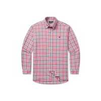 Van Buren Performance Grid Dress Shirt • Crimson & Light Gray